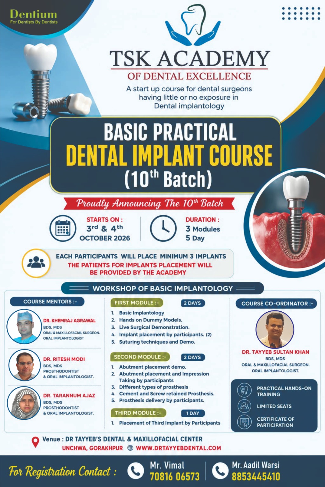 Basic Practical Dental Implant Course Flyer